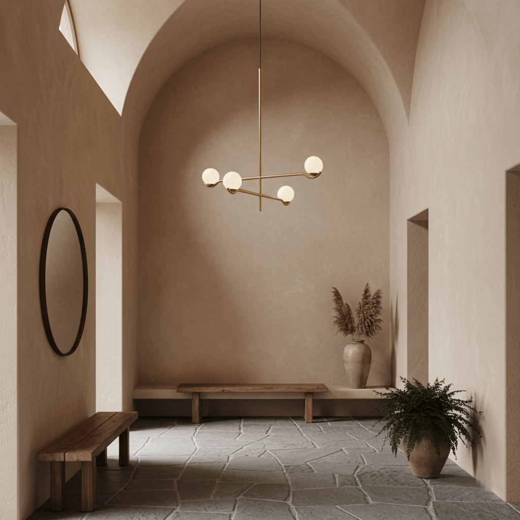 Halo Globe Pendant Light Branching Metal Frame with White Glass Globes