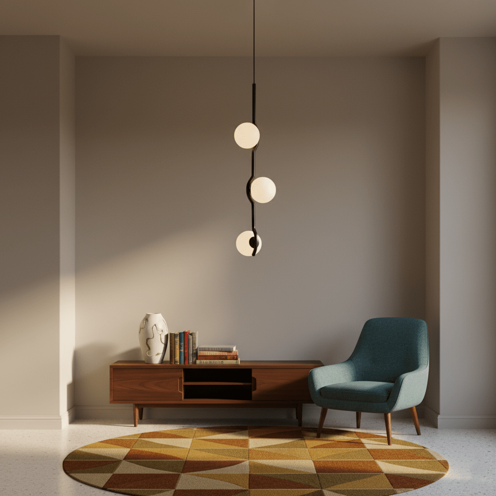 Halo Globe Pendant Light Branching Metal Frame with White Glass Globes