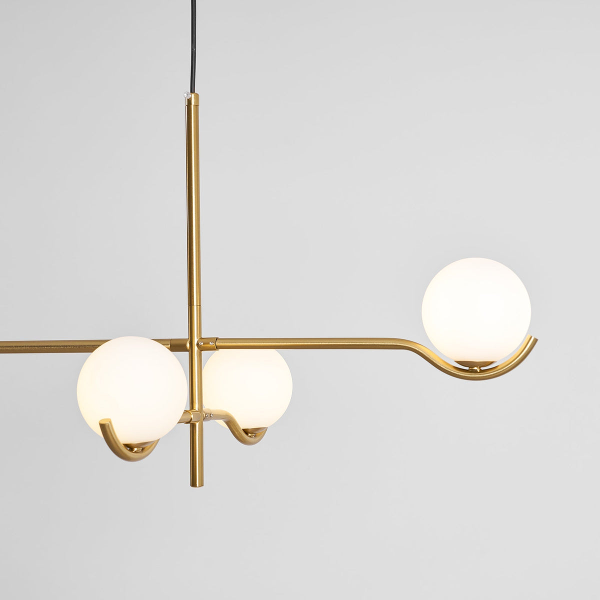 Halo Globe Pendant Light Branching Metal Frame with White Glass Globes