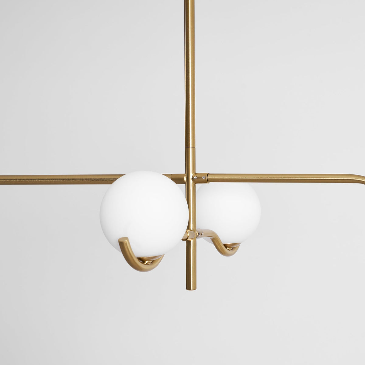 Halo Globe Pendant Light Branching Metal Frame with White Glass Globes