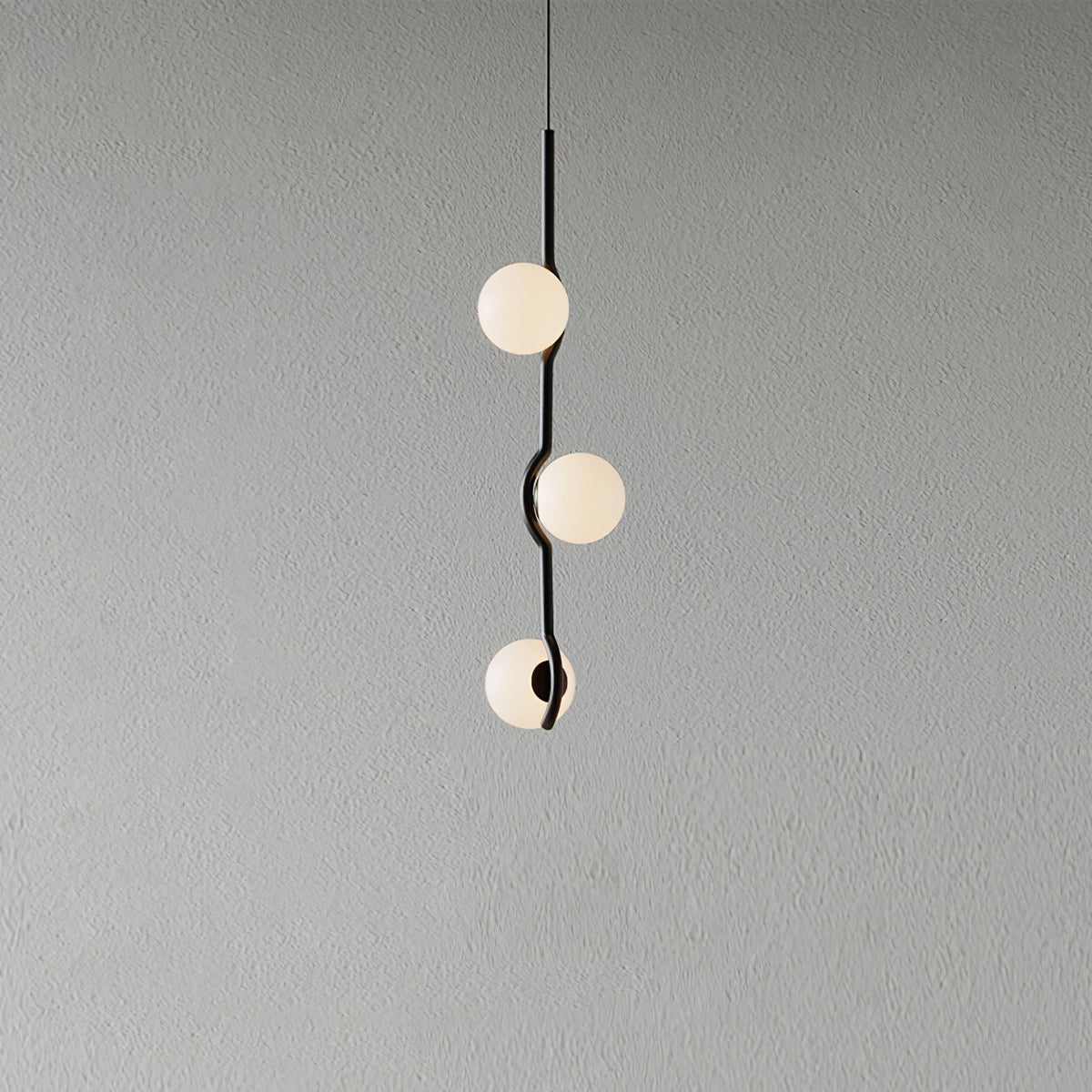 Halo Globe Pendant Light Branching Metal Frame with White Glass Globes