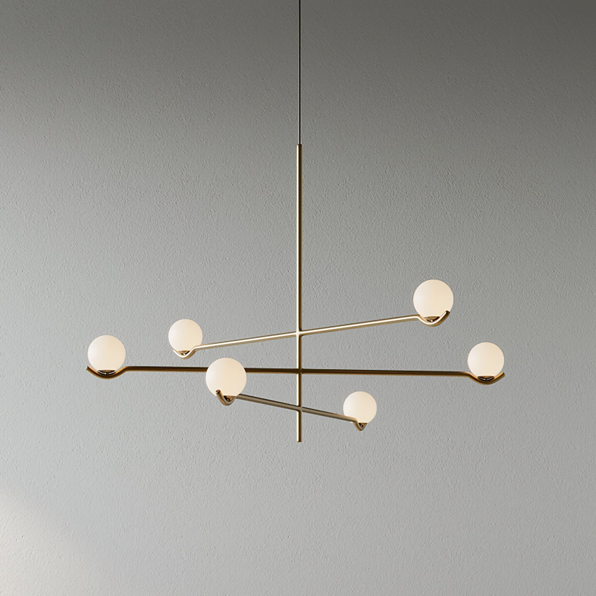 Halo Globe Pendant Light Branching Metal Frame with White Glass Globes