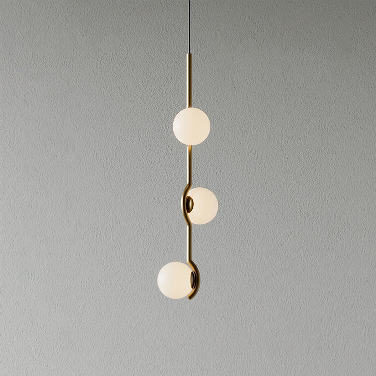 Halo Globe Pendant Light Branching Metal Frame with White Glass Globes