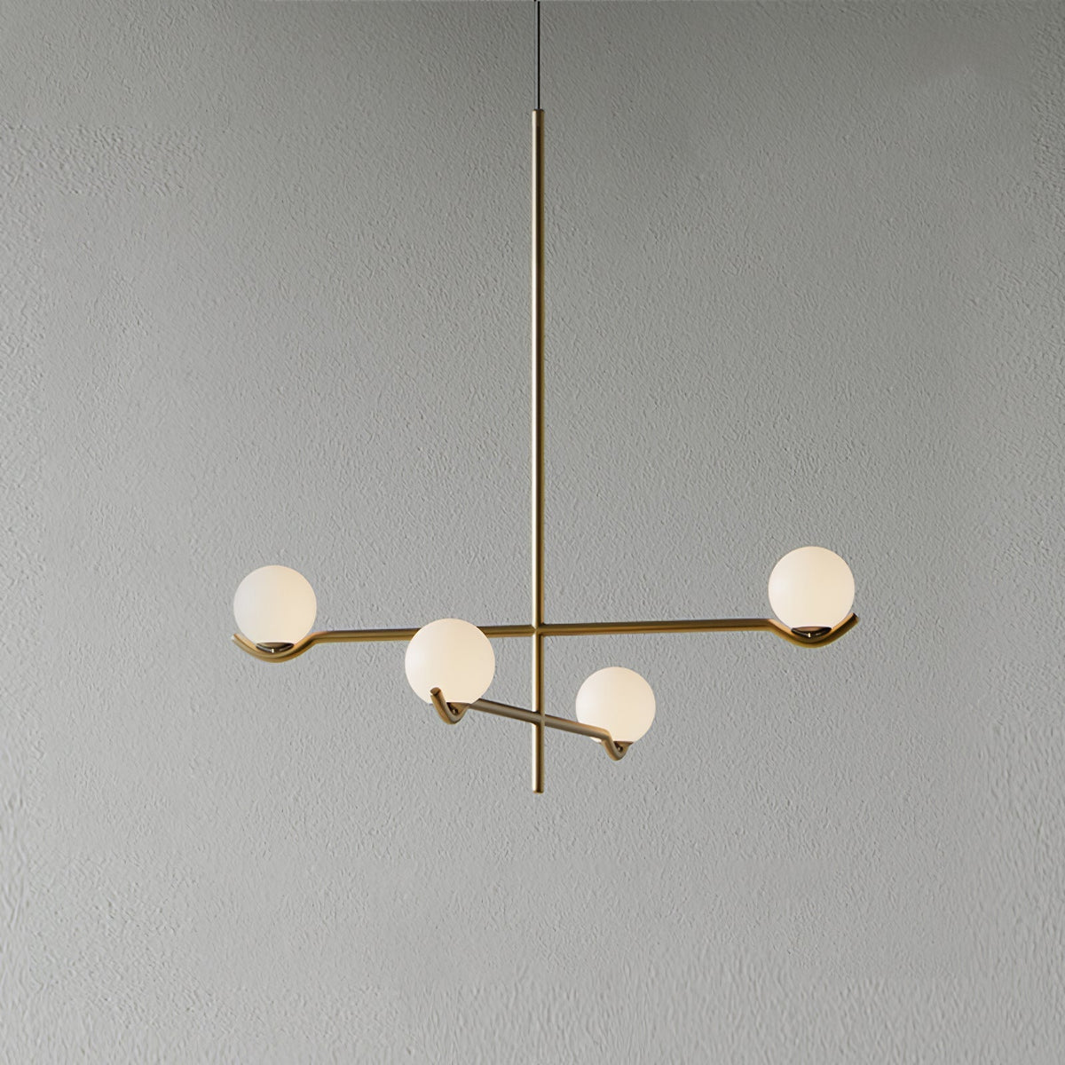 Halo Globe Pendant Light Branching Metal Frame with White Glass Globes