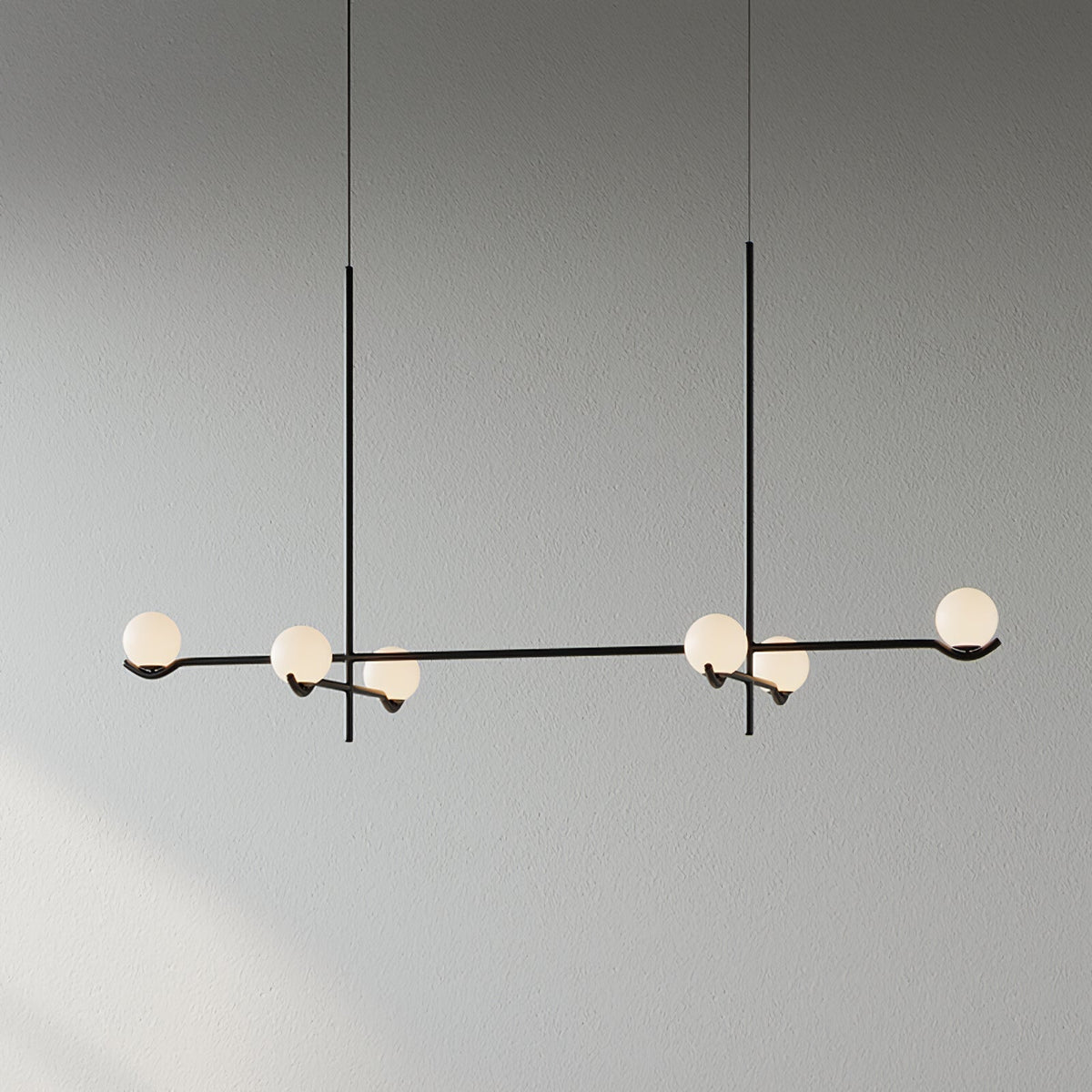 Halo Globe Pendant Light Branching Metal Frame with White Glass Globes