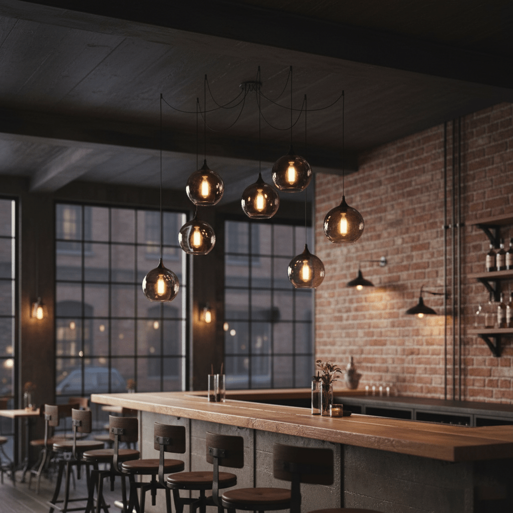 Smokey Glass Pendant Light Hand-Blown Ambient Ceiling Fixture