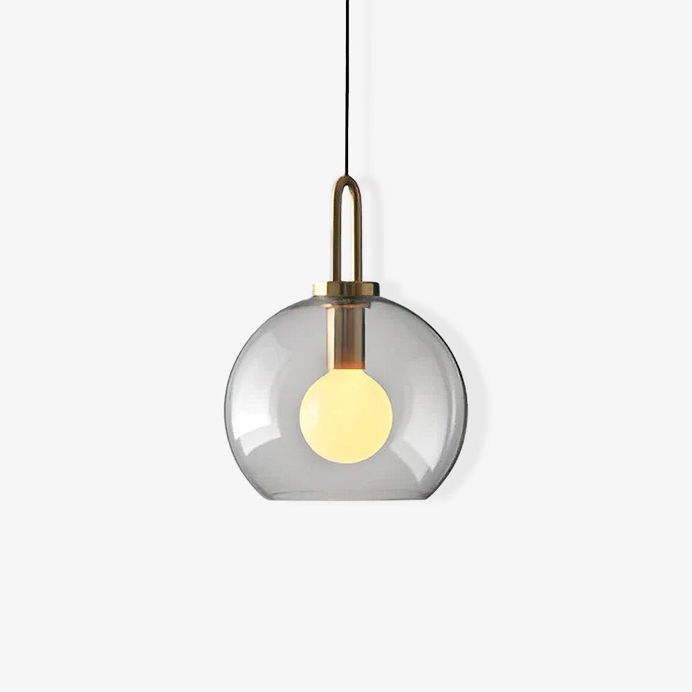 Copper Glass Pendant Elongated Cylinder Shade with Copper-Plated Hardware