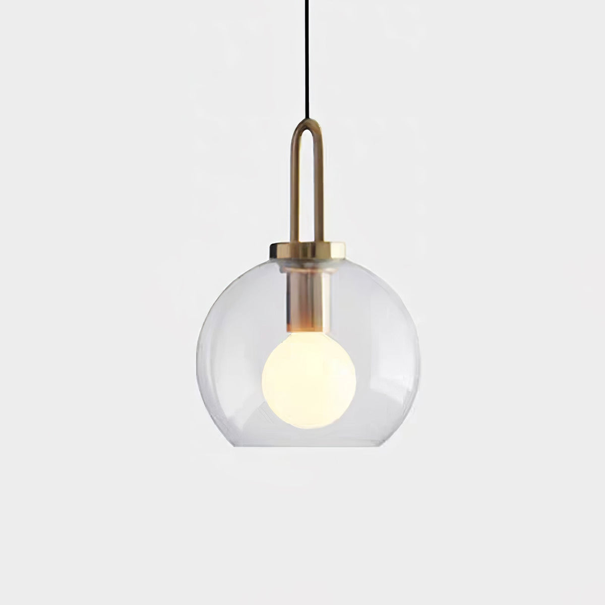 Copper Glass Pendant Elongated Cylinder Shade with Copper-Plated Hardware