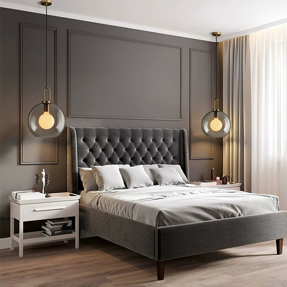 Copper Glass Pendant Elongated Cylinder Shade with Copper-Plated Hardware