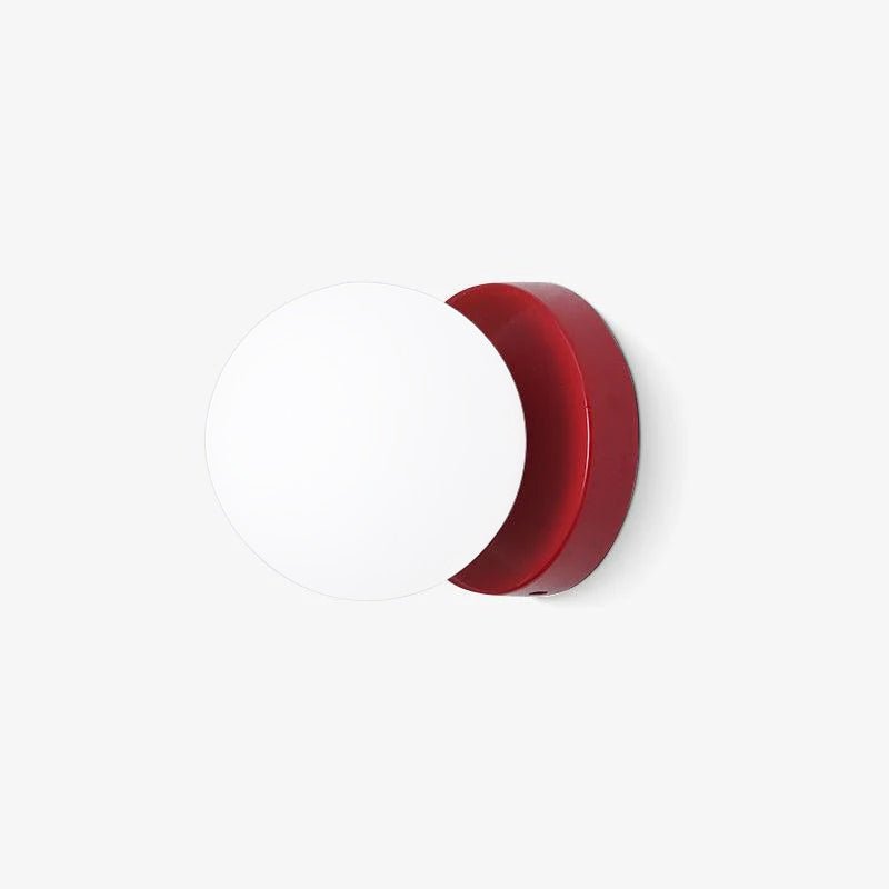 Halo Globe Sconce White Glass Wall Light with Circular Metal Backplate