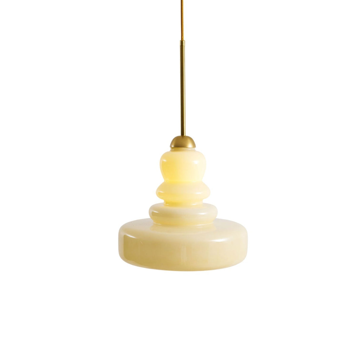 Sculpted Glass Pendant Layered Schoolhouse-Style Hanging Ceiling Light