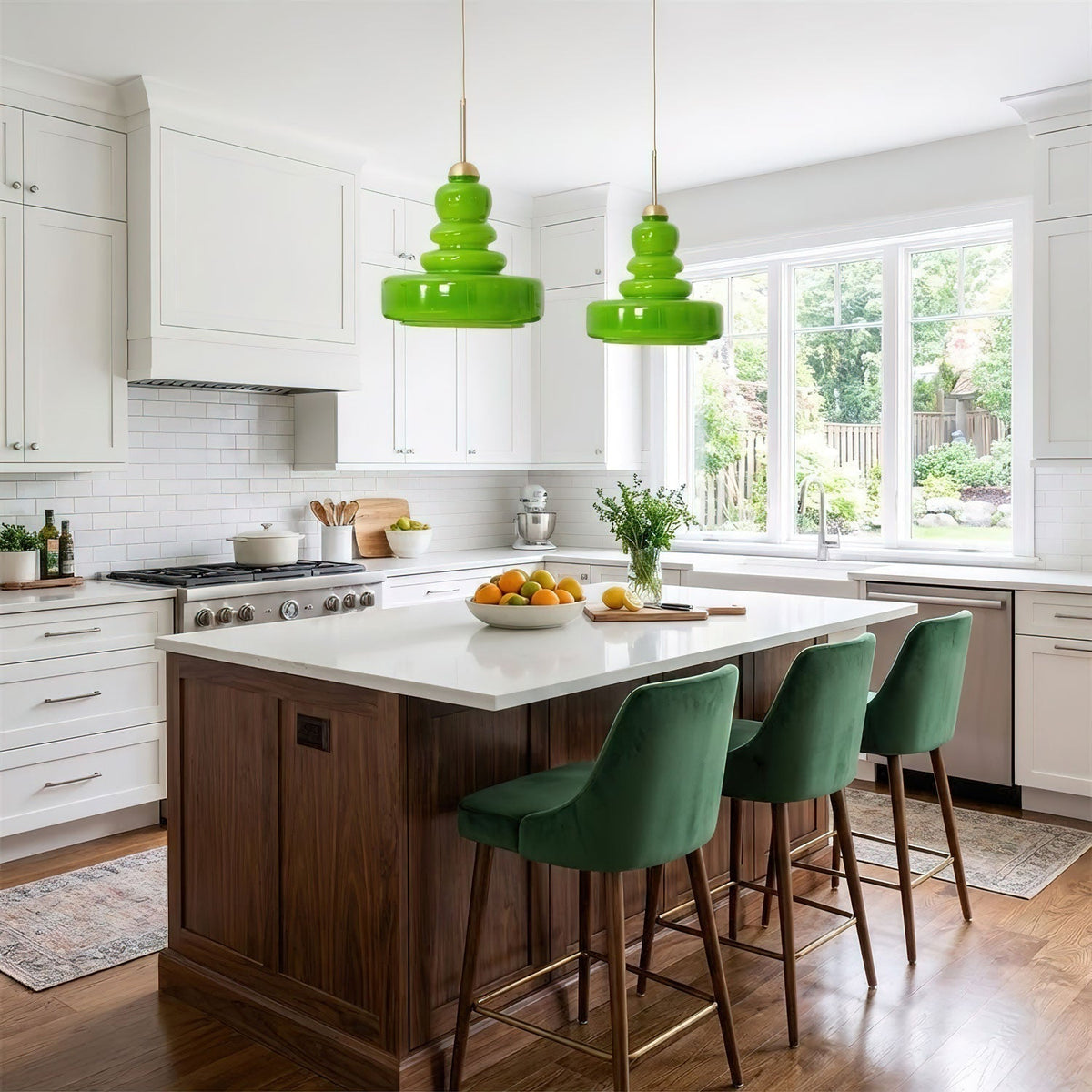 Sculpted Glass Pendant Layered Schoolhouse-Style Hanging Ceiling Light