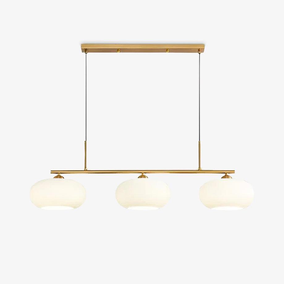 Trio Globe Pendant Three-Light Linear Bar with Adjustable Cables