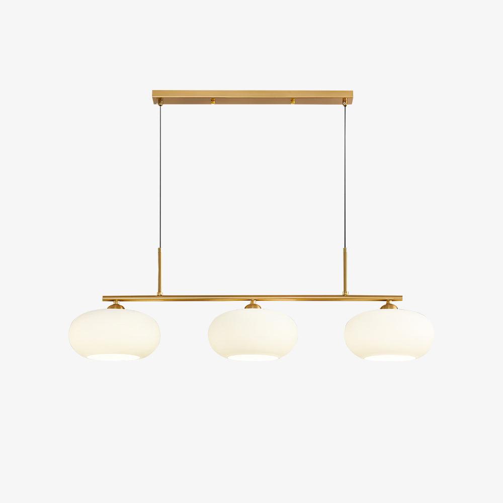 Trio Globe Pendant Three-Light Linear Bar with Adjustable Cables