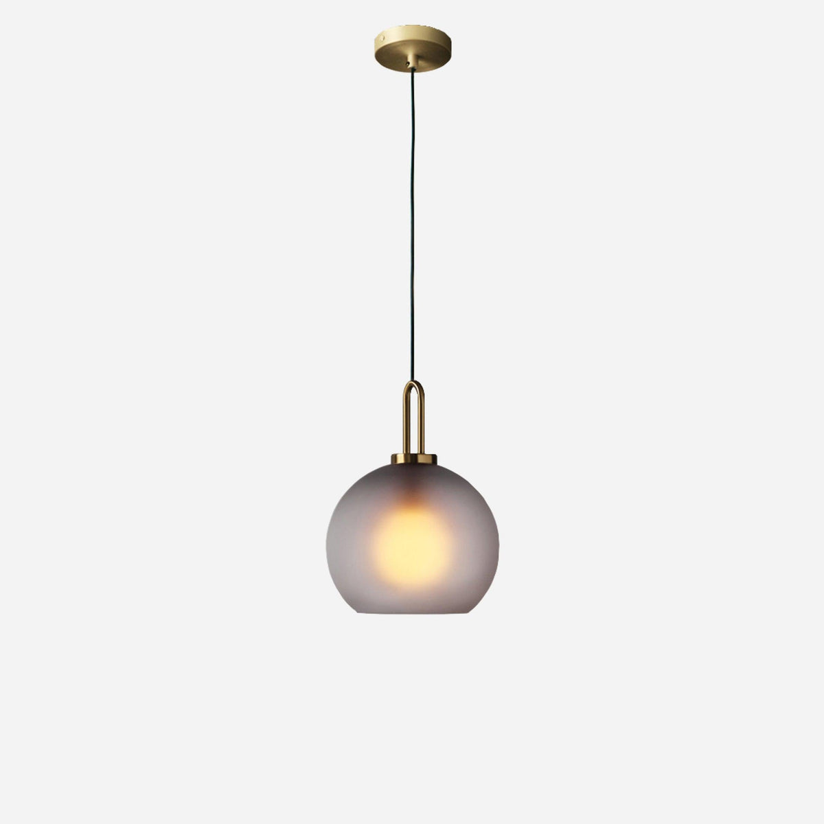 Copper Glass Pendant Elongated Cylinder Shade with Copper-Plated Hardware