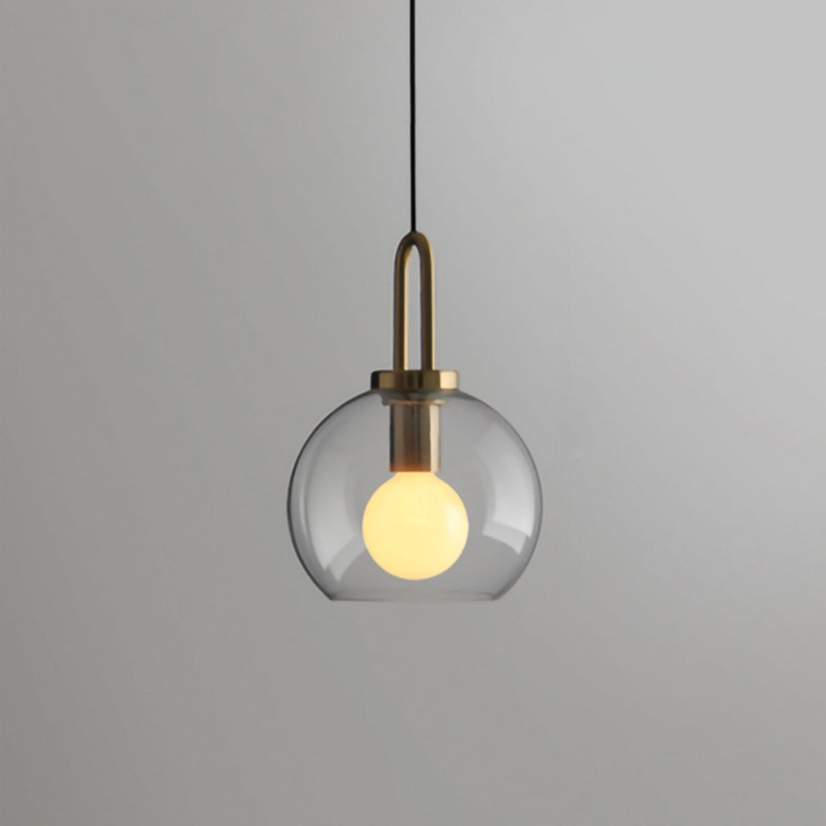 Copper Glass Pendant Elongated Cylinder Shade with Copper-Plated Hardware