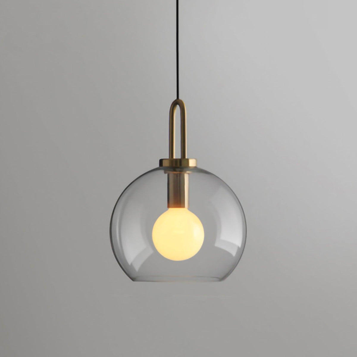 Copper Glass Pendant Elongated Cylinder Shade with Copper-Plated Hardware