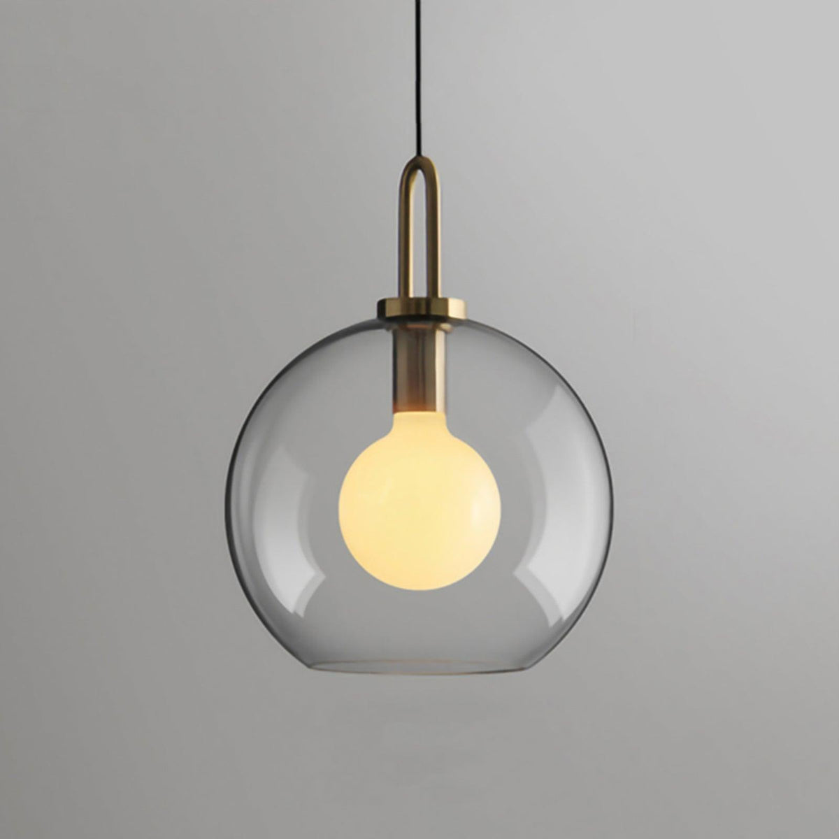 Copper Glass Pendant Elongated Cylinder Shade with Copper-Plated Hardware